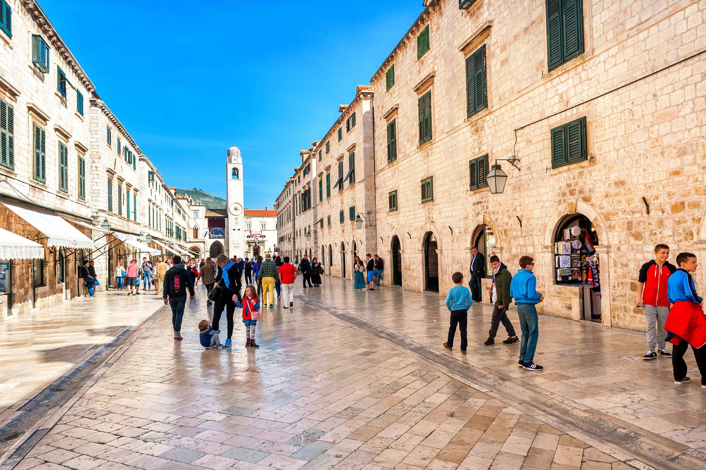 DUBROVNIK, CROATIA - APRIL 10: Many tourists visit the Old Town of Dubrovnik, a UNESCO's World Heritage Site on April 10, 2015.